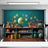 Aperturee - Colorful Pencil Globe Retro Wall Backdrop For Photo